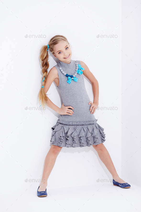 Little girl store in a dress